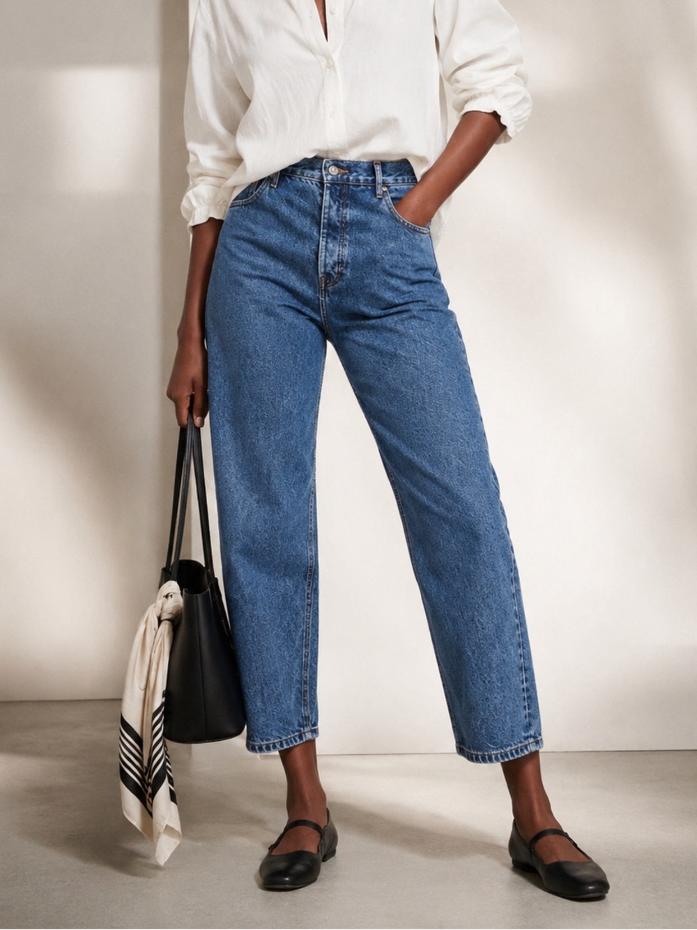 Everlane 90's Cheeky Straight Leg High Rise Curvy Jeans sz 31 Crop
